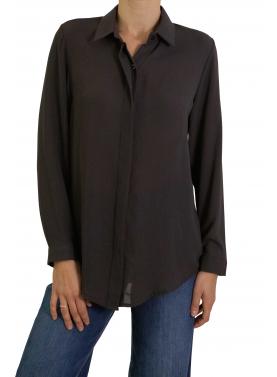 Camicia tinta unita con colletto e bottoni 